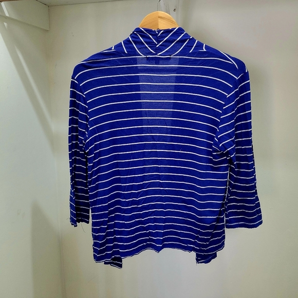 Women's Green Envelope Blue & White Striped Cardigan - Size S - Picture 2 of 6